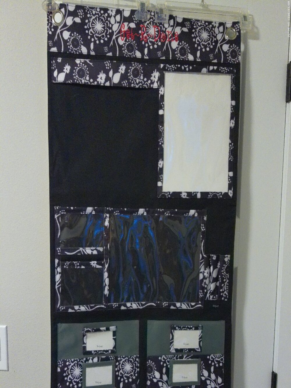 Thirty-One Organizer Black White "Get-R-Done" Hanging EUC
